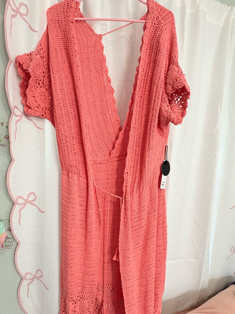Amuse Society Coral Crochet V-Neck Swim Coverup